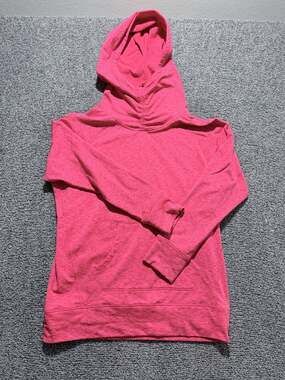 Calvin Klein Performance Barbiecore Cowl Neck Hoodie Pink XL Athleisure Lounge